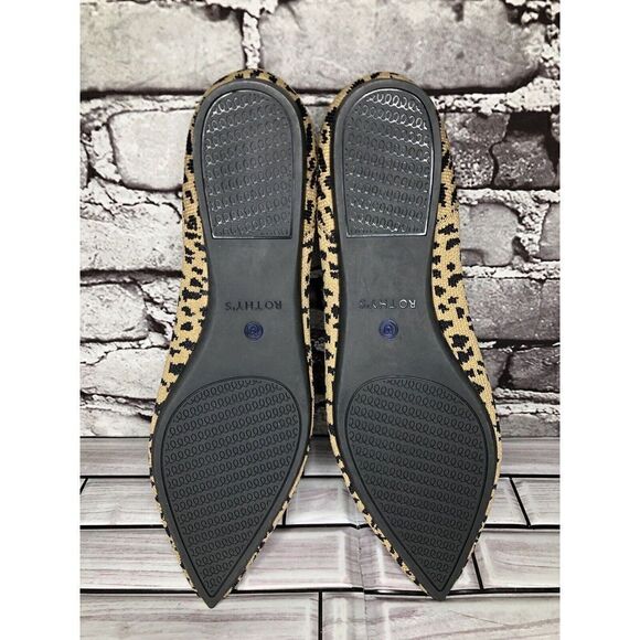 Rothy’s The Point Leopard Cheetah Print Fabric Pointed Ballet Flats Women Sz 9.5 - Picture 12 of 16